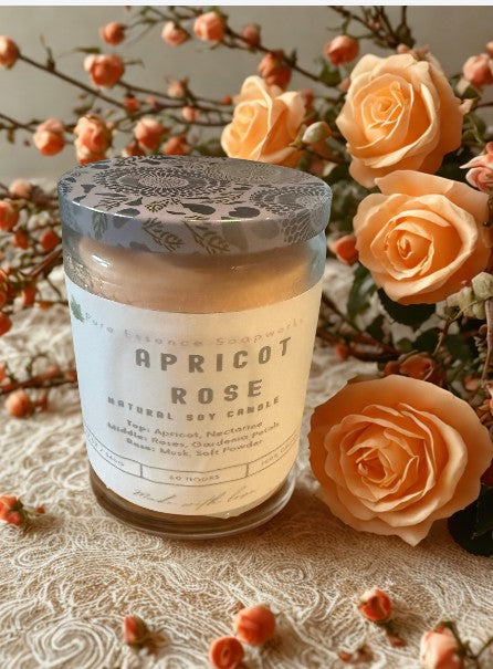 Candle-Apricot Rose